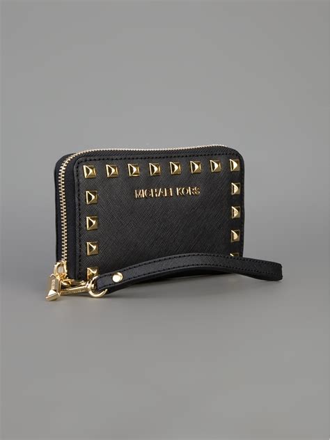 michael kors black wristlet wallet|michael kors oversized wallet.